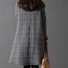 Lady Dress Solid Color Stand Collar Casual Loose Knee Length Winter Dress for