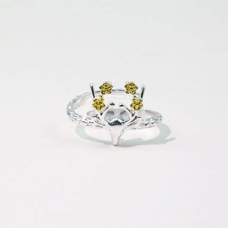 

Korean Style Antler Reindeer Open Ring - Christmas Gift Jewelry