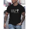 T-shirt Graphique pour Homme Dieu Est Bon T-shirt Tendance à Manches Courtes en Coton Inspiré par la Foi Vêtement Décontracté Religieux pour un Usage Quotidien