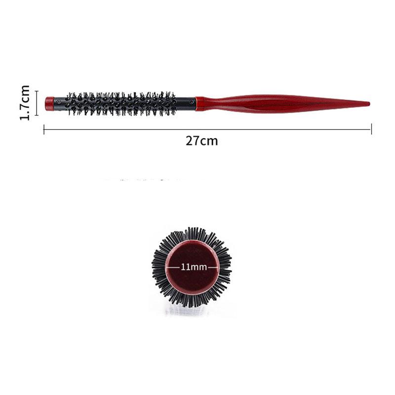 BEPAN Wooden Hair Roller Comb Mini Round Wood Brush Roller Quiff Hairdressing Combs Fluffy Hairdressing Comb for Hair Bangs Curling