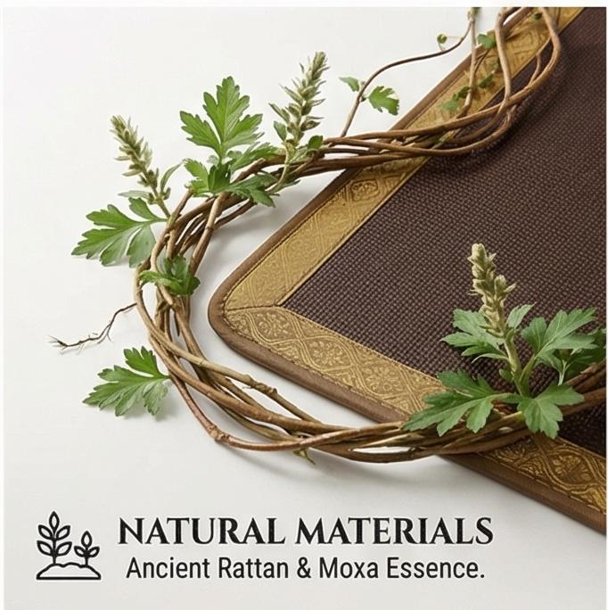 Natürliche Mückenschutz-Rattan-Kühlmatte mit Kissenbezug-Sets, Sommerbettwäsche mit Beifuß-Infusion für das Schlafzimmer