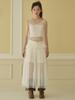 OPENING SUNSHINE Dot See-Through Long Layered Mesh Dress_Ivory