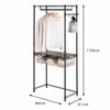 Doshisha Luminous Noir Clothes Rack, Black, 80cm Wide, Casters, Drawers, S-Hooks, Pole, and Seat, Large Capacity Wardrobe Storage, Sturdy, U-Shaped Ba