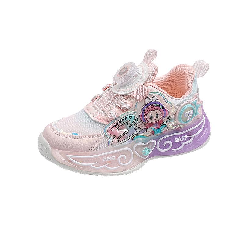 Girls' 2025 Spring Mesh Velcro Sneakers - Small & Medium Sizes