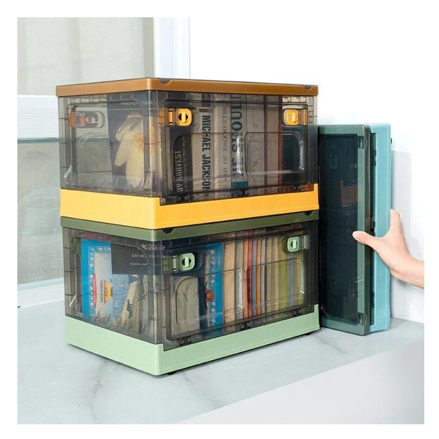 Portable Foldable Injection-Molded Plastic PP Rectangle Storage Box 15L Capacity for Office Textbook Storage (Modern Design)