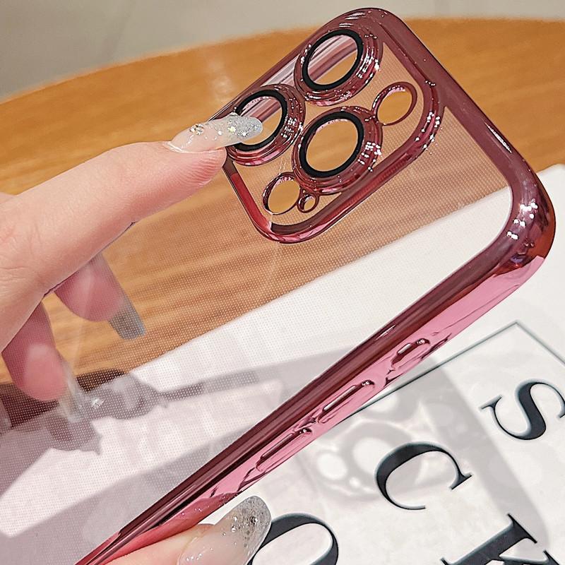 Anwendbar auf iPhone16promax Handyhülle Apple 15 Beschichtung 14 Gerader Rand 13 Transparent 12 Linsenfolie 16 Nische