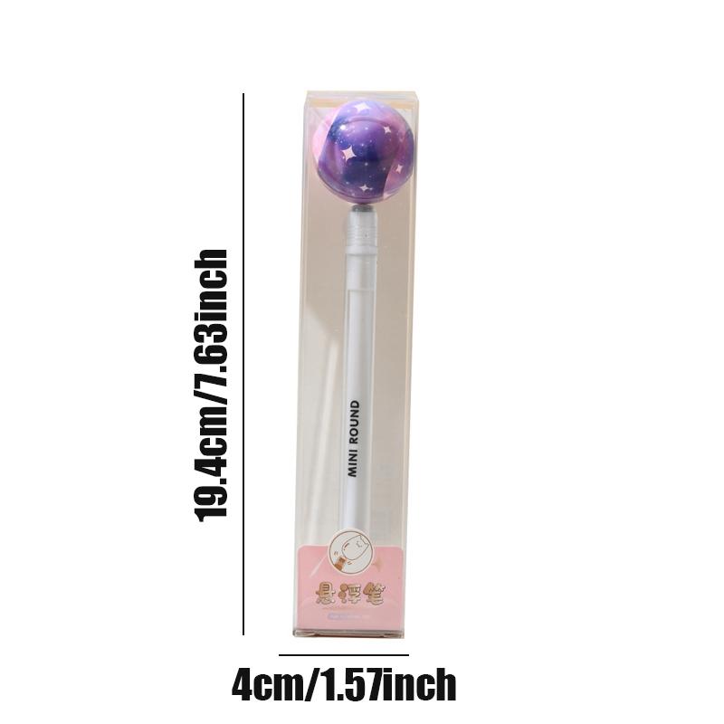 1Pc Planet Suspension Pen Decompression 0.5mm Long Rod Pen Gift Tabletop Accessory Smooth Thin Tip Pen Stationery Writing Tools