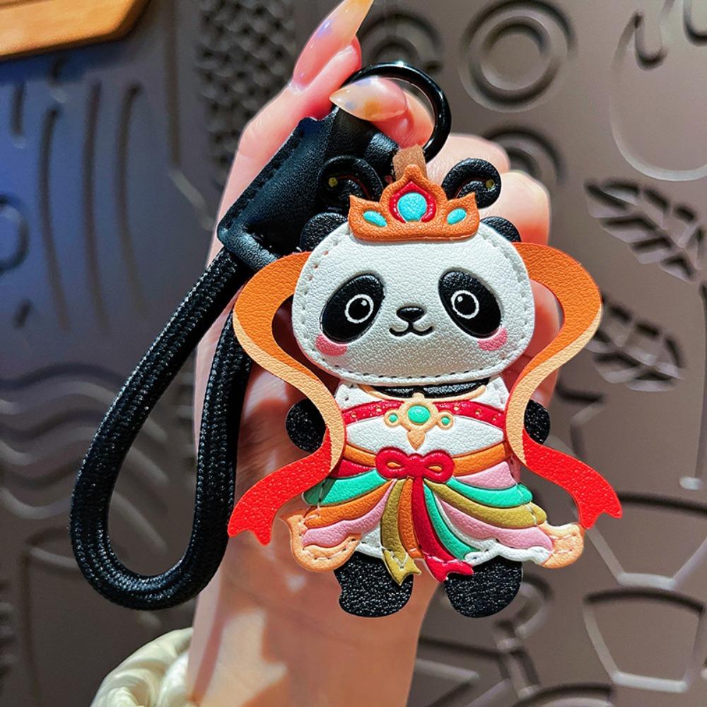 

DIY Pu Leather Keychain Hanger Car Keyring Lovely Panda Pendant Women Style 2