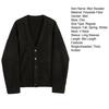 Fall Winter Men Sweater Cardigan V Neck Knit Thick Elastic Long Sleeves Loose Preppy Style Warm Solid Color Knitwear Daily Wear Sweater Coat