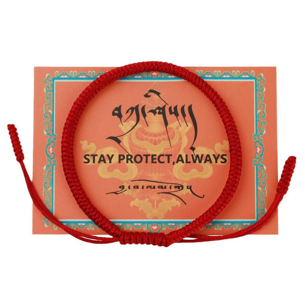 Diamond knot braided hand rope Adjustable monk body protection hand rope Xizang lucky blessing red braided hand rope