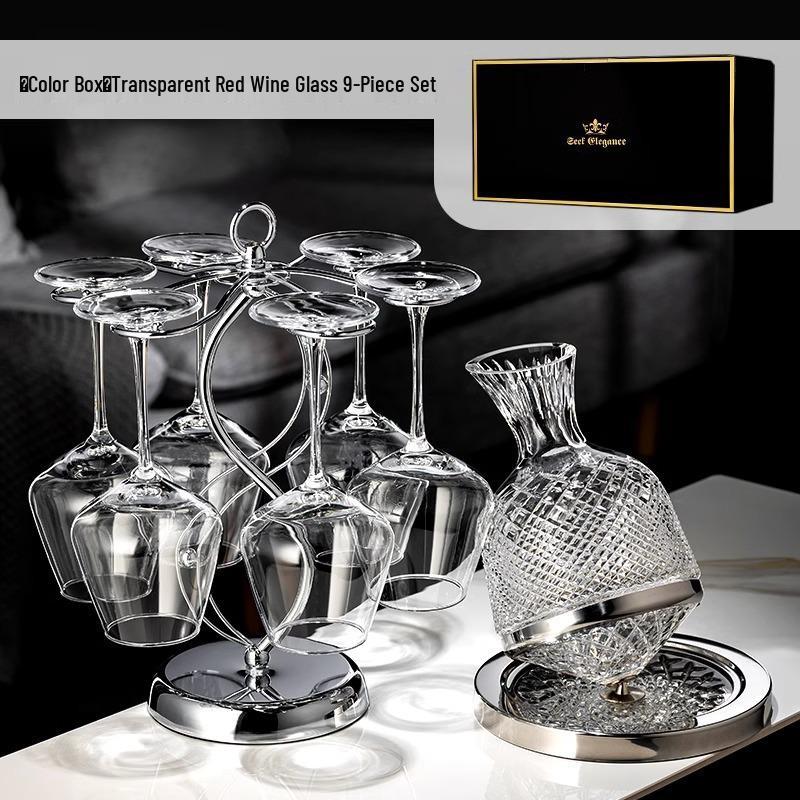 Burgunder Rotweinglas-Set mit hohem Stiel - 2-teilige Geschenkbox