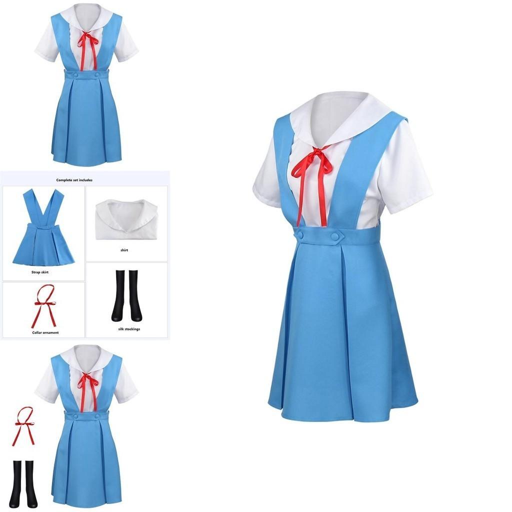 Gk-o Anime Ayanami Rei Asuka Langley Sohryu School Uniform Cosplay Costume Polyester Material Authentic To Character Look
