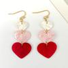 Valentines Day Earrings for Women Girl Korean Y2K Cool Big Rose Color Simple Elegant Jewelry Daughter Mom Birthday Gift