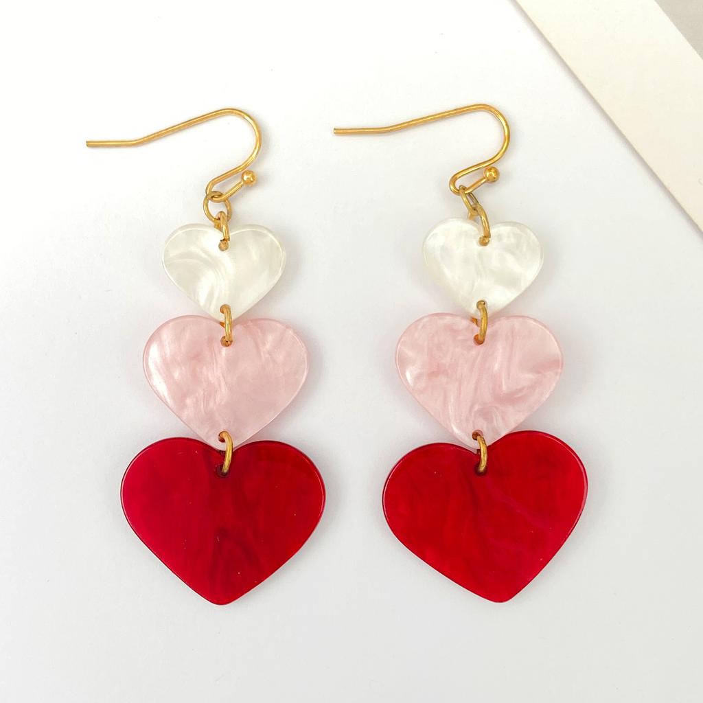 Valentines Day Earrings for Women Girl Korean Y2K Cool Big Rose Color Simple Elegant Jewelry Daughter Mom Birthday Gift