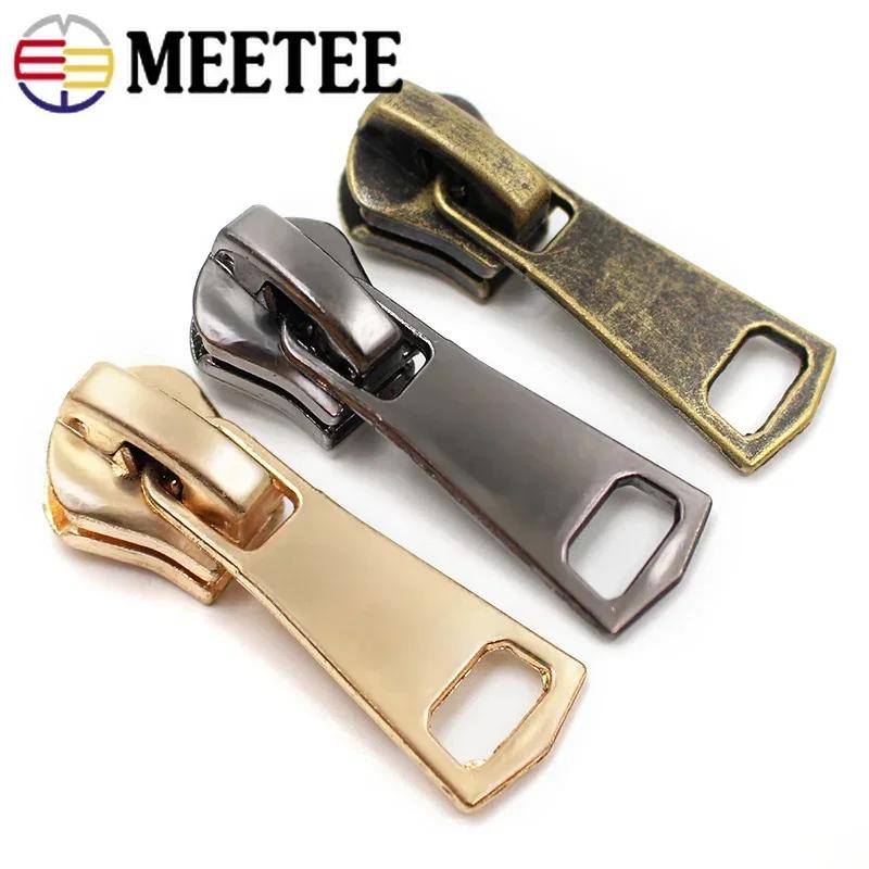 Meetee 5/10Pcs 3# 5# 8# Metal Zipper Puller Sewing Zippers Slider for Clothes Bag Pocket Zips Repair DIY Hardware Accessories