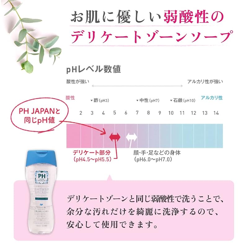 PH-JAPAN-PREMIUM Feminine Wash (150ml (x 1), Shower Splash) - Soap specifically for the delicate area.