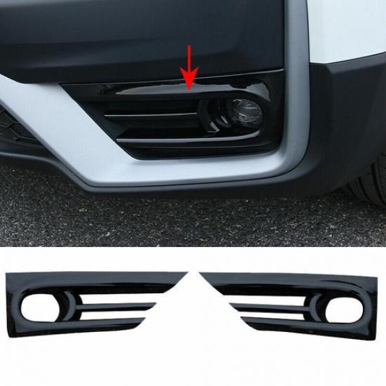 Black Front Fog Light Bumper Lamp Cover Trim For Honda CR-V CRV