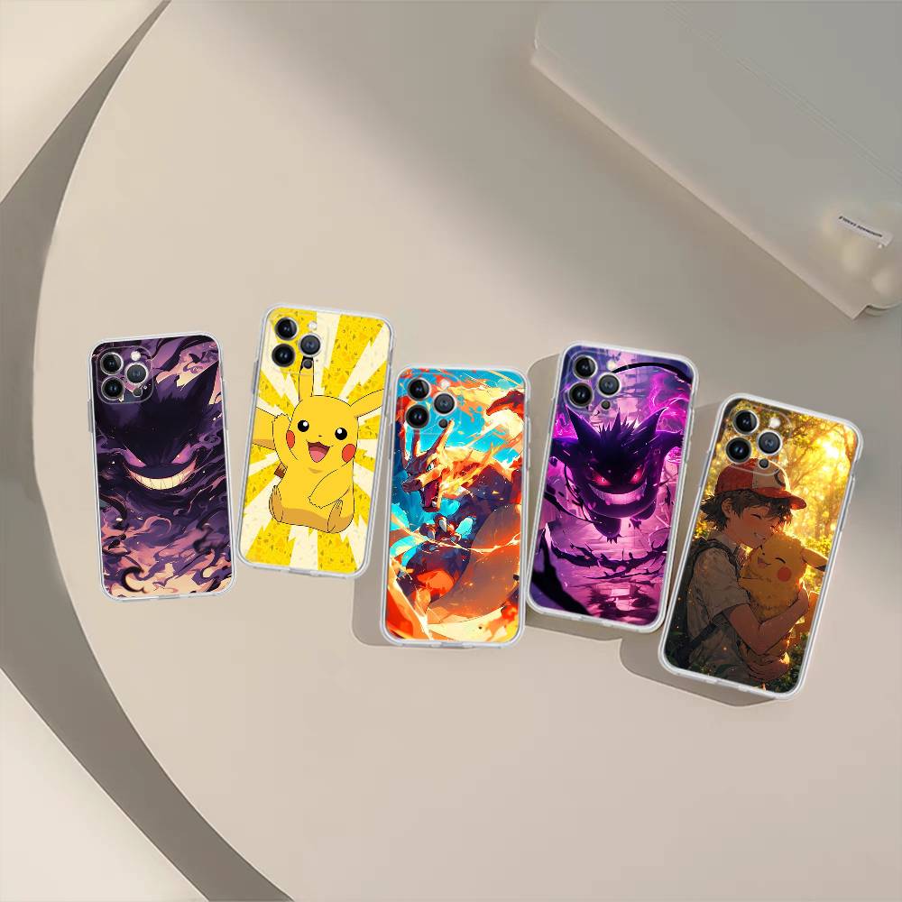 1pc Popular Cartoon Anime P-PokemonS Phone Case For IPhone 17 16 15 14 11 12 13 Mini Pro XS Max Plus Funda Shell