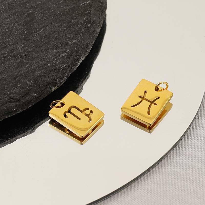 Simple titanium steel 12 constellation pendant DIY necklace women's 18K stainless steel versatile necklace neck jewelry