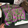 27.5" Grüner floral bedruckter quadratischer Schal Elegant Dünner Satin Dekorativer Halsschal Frühling Sommer Sonnenschutz Winddicht Kopftuch