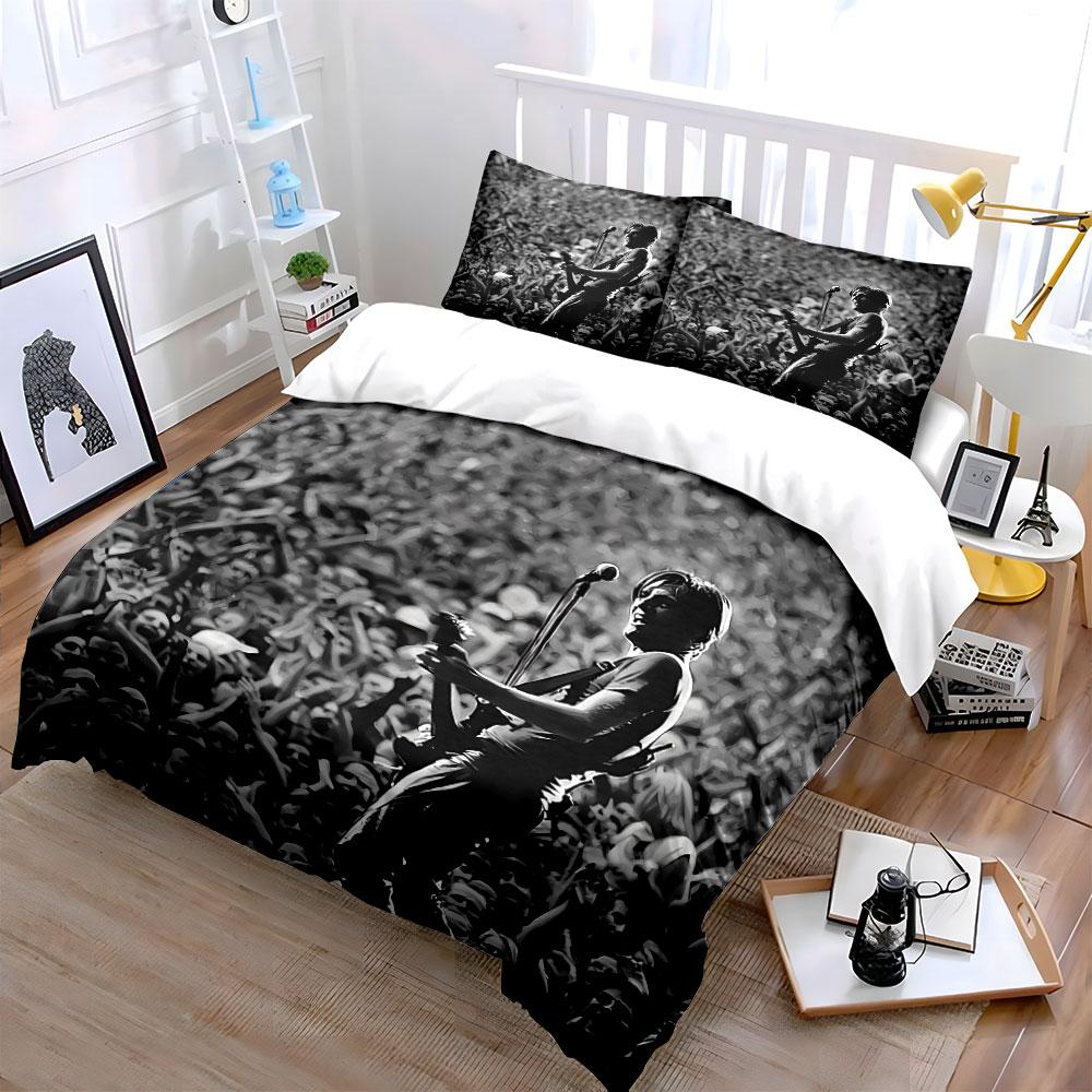 Rock Concert Guitarist Art Bedding Duvet Cover Set Duvet Cover Pillowcases (1*Duvet Cover 2*Pillowcases, without duvet insert)