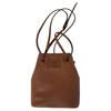 Vintage-Stil Geprägtes Logo Verstellbarer Schultergurt Leder Mini-Crossbody-Tasche Unisex Crossbody-Tasche Braun 5NF460_EFX_F0046