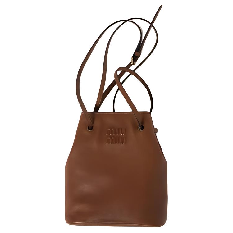 

Miu Miu Vintage Style Embossed Logo Adjustable Shoulder Strap Leather Mini Crossbody Bag Unisex crossbody bag Brown 5NF460_EFX_F0046 Basic Set (Bag+Dust Bag)