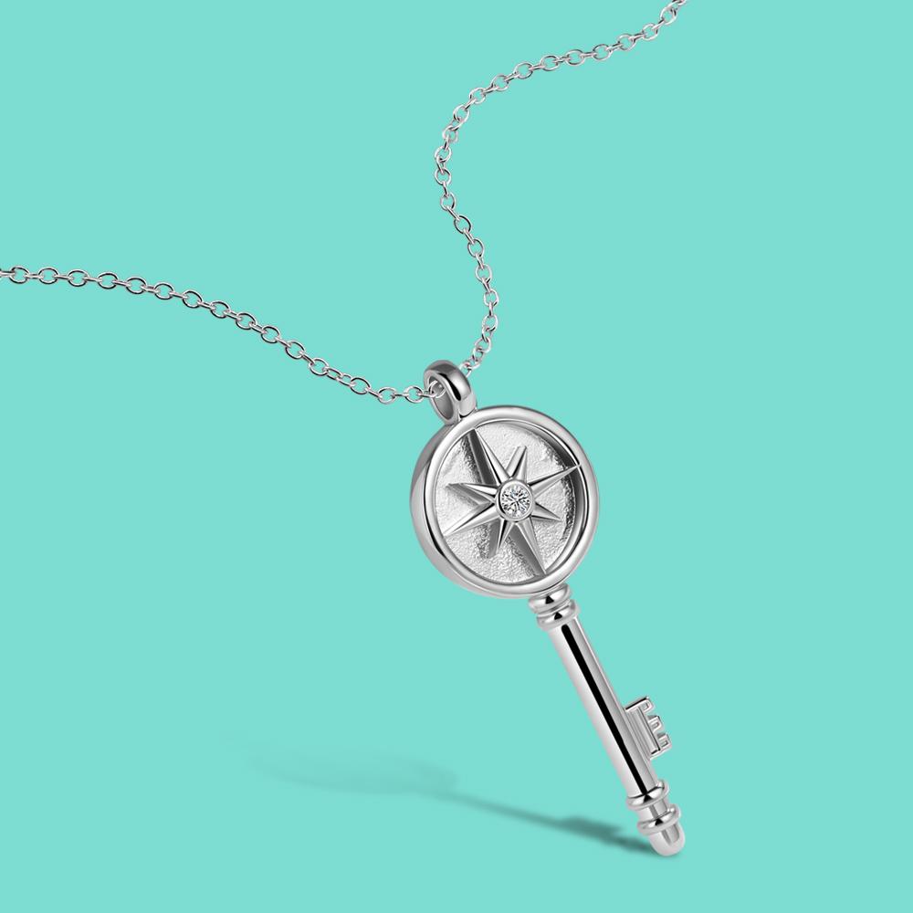 

Классические женские колье-чокеры из 100% стерлингового серебра 925 пробы, ожерелье с подвеской-ключом, цепочка ROLO/цепочка в виде змеи/цепочка Шопена 45-65 см, очаровательные ювелирные изделия