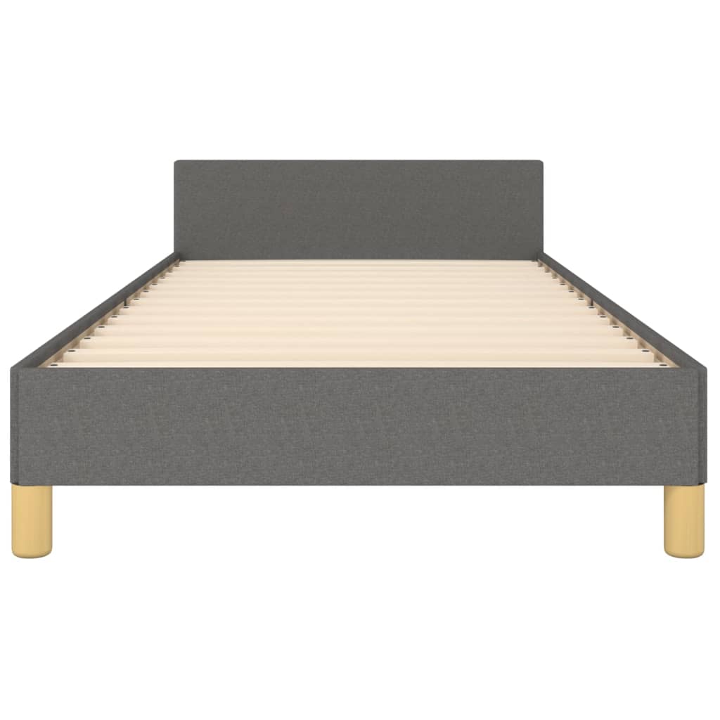 Bed Frame without Mattress Dark Grey 90 x 200 cm Fabric