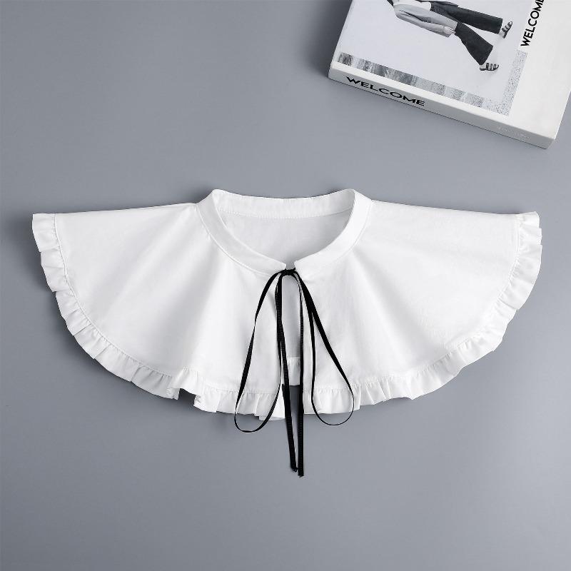 Ruffled Choker Fake Collar for Women Shirt Detachable Adjustable False Collar Neckwear Shoulder Wraps Cape