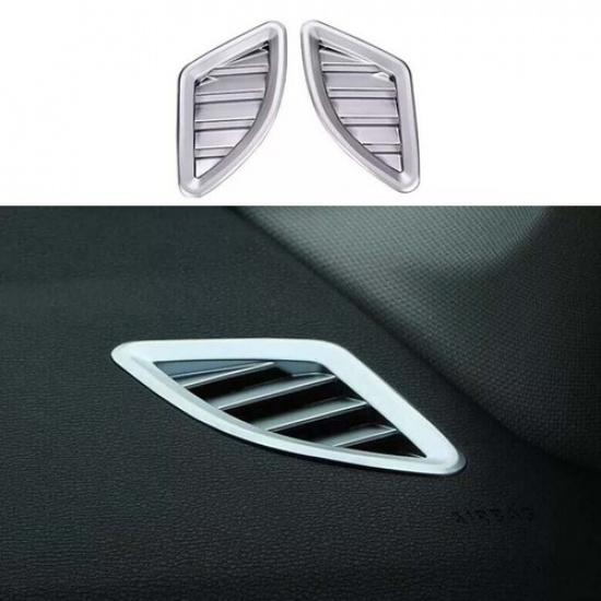 Dashboard Side Outlet Vent Matte Silver For BMW 5 Series G30 2018-22 Cover Trim