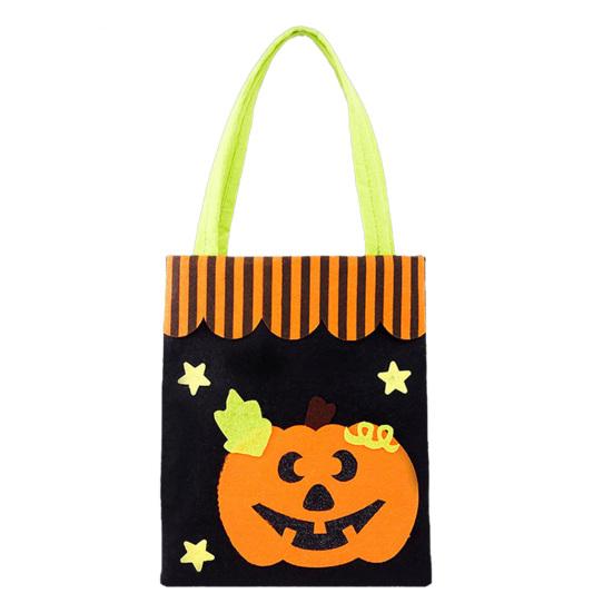 Holiday Photo Props Halloween Candy Bag, Cute Pumpkin Ghost Tote for Kids, Spooky Skeleton Theme Party Supplies Cartoon Pattern Treat Bag Party, Trick