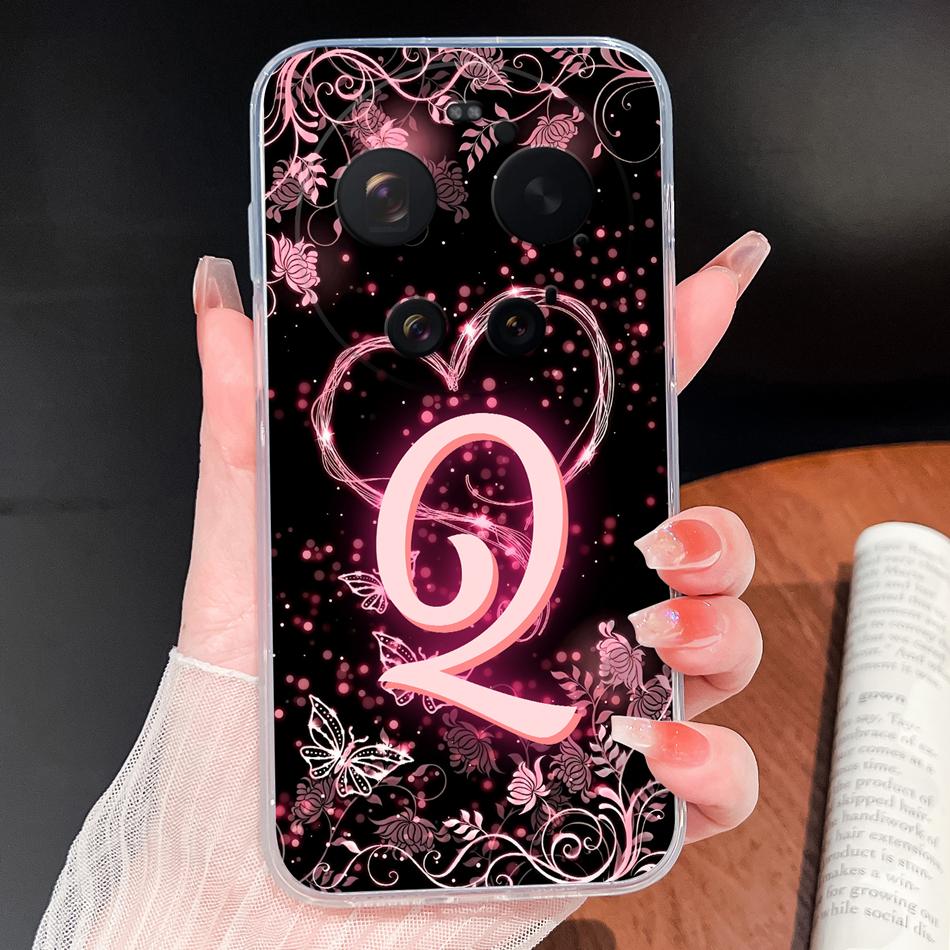 

Case For Xiaomi 17 Ultra Pink Heart Letters Soft Slim Transparent TPU Silicone Phone Cover For Xiaomi 17Ultra Lightweight Bumper Transparent&Xiaomi 17 Ultra