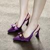 2026 Summer Luxury Brand Designer High Heels Classic Solid Color Slingback Sandals For Women Comfortable And Elegant Dress Shoes