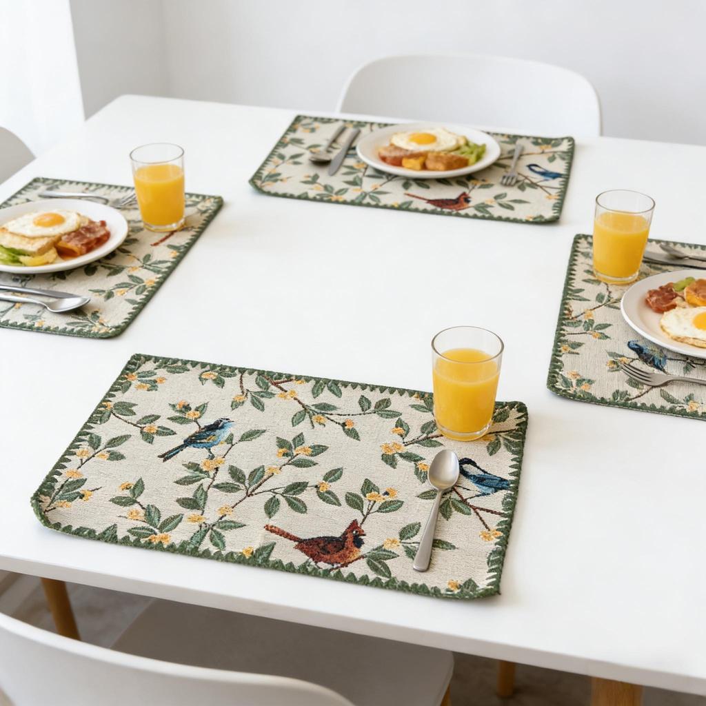 Washable 12 X 18 Inch Cotton Linen Non-Fading Home Kitchen Restaurant Wedding Decor Placemats