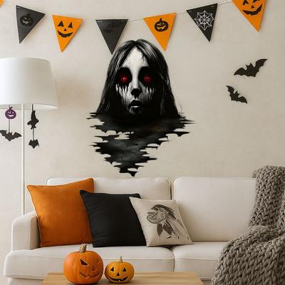 Lustige selbstklebende Halloween-Wandaufkleber Abnehmbare Thriller Gruselige Wandsticker Realistische Wandtattoos Wohnzimmer