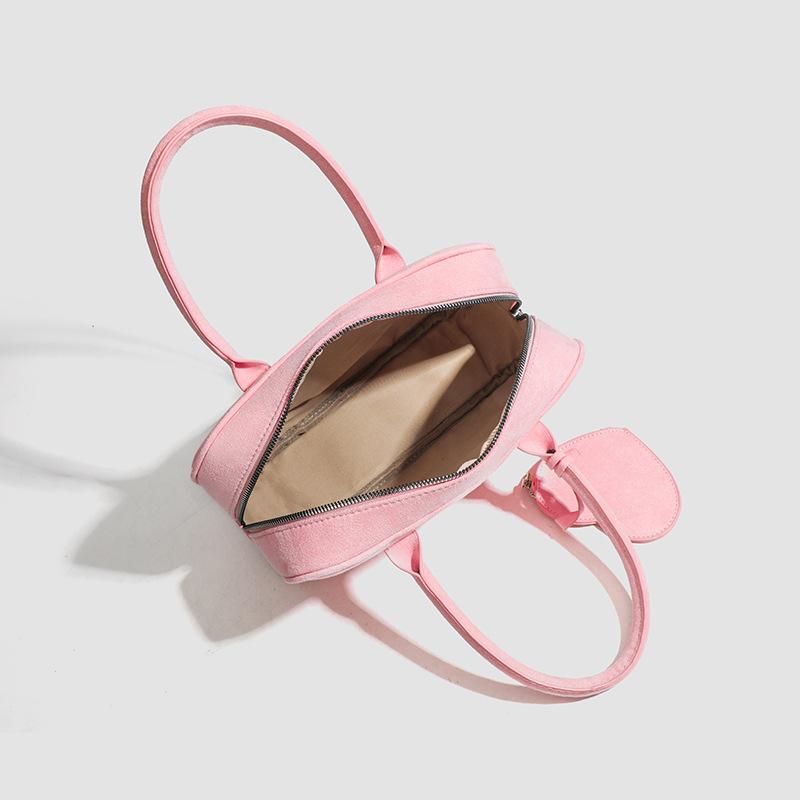 Pink Girl Heart Hand-held Boston Bag Women Work In Spring and Summer Commuting Miscellaneous Items Hand-held Pillow Bag