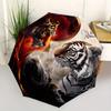 Yin Yang Tiger Art Print: Harmony In DesignUmbrella, Portable 3-Fold Compact Umbrella for Men & Women Gift