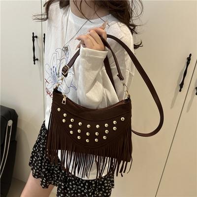 Bohemian Retro Fringed Bag Women's 2025 New Women's Bag Foreign Versatile Shoulder Messenger Bag