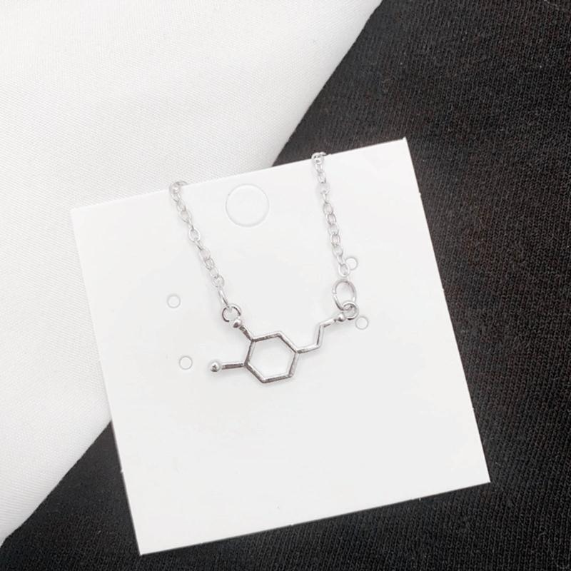 Dopamine Molecule Necklace Stylish Neck Chain Ajustable Collarbone Chain Trendy Neck Jewelry for Chemistry Enthusiasts