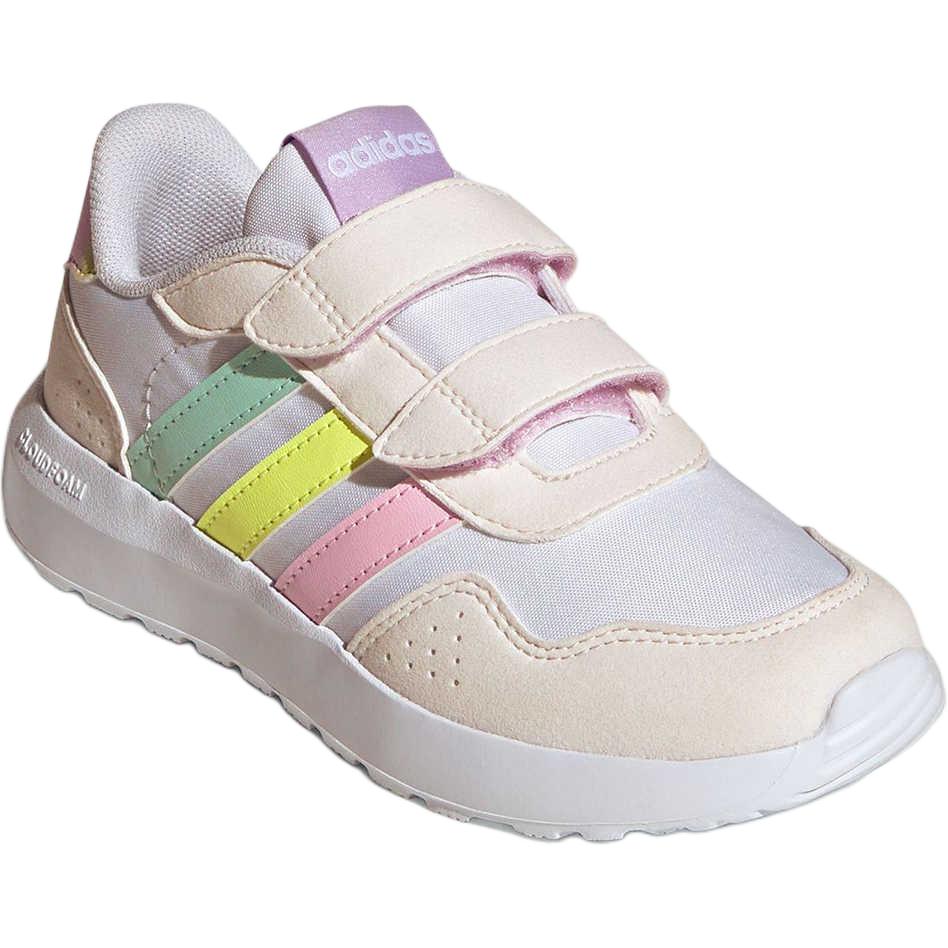 Adidas Run 60s Soft Comfortable Non-Slip Durable Low-Top Kids Running Shoes Kids Sneakers White Clear-Pink Clear-Mint-Green JH6203