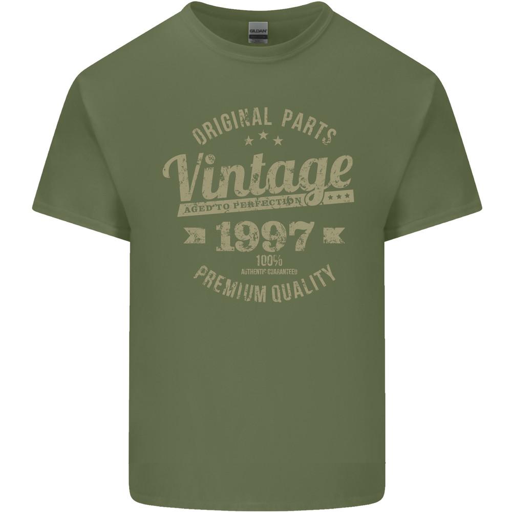 Vintage Year 28th Birthday 1997 Mens Light Cotton T-Shirt Military Green Unisex T-Shirt XXXXL