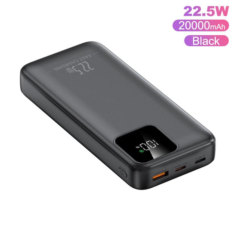 20000mAh Powerbank Bærbar Lader Power Bank 22.5W Superrask Lading med LED Batteridisplay Power Bank For iphone Samsung