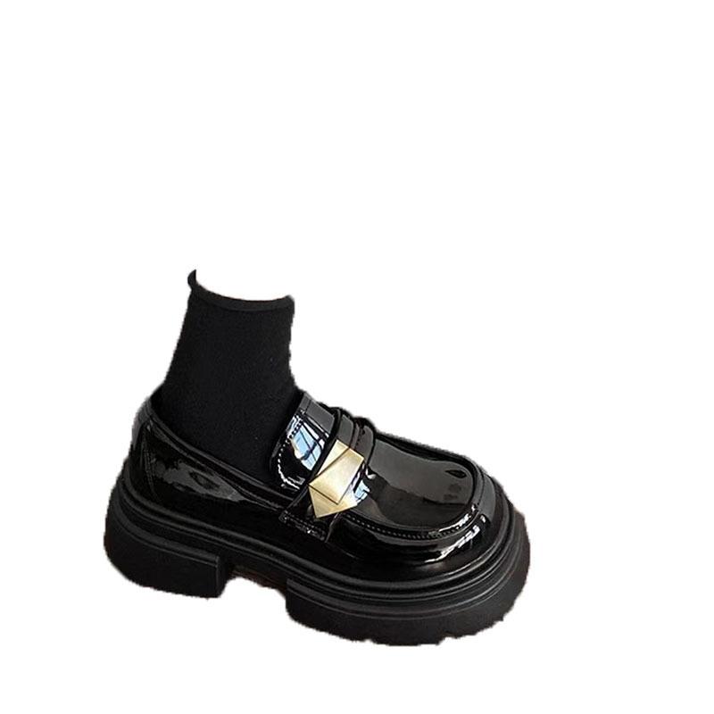 With skirt platform British style women's spring new jk versatile Japanese heightening small leather shoes single