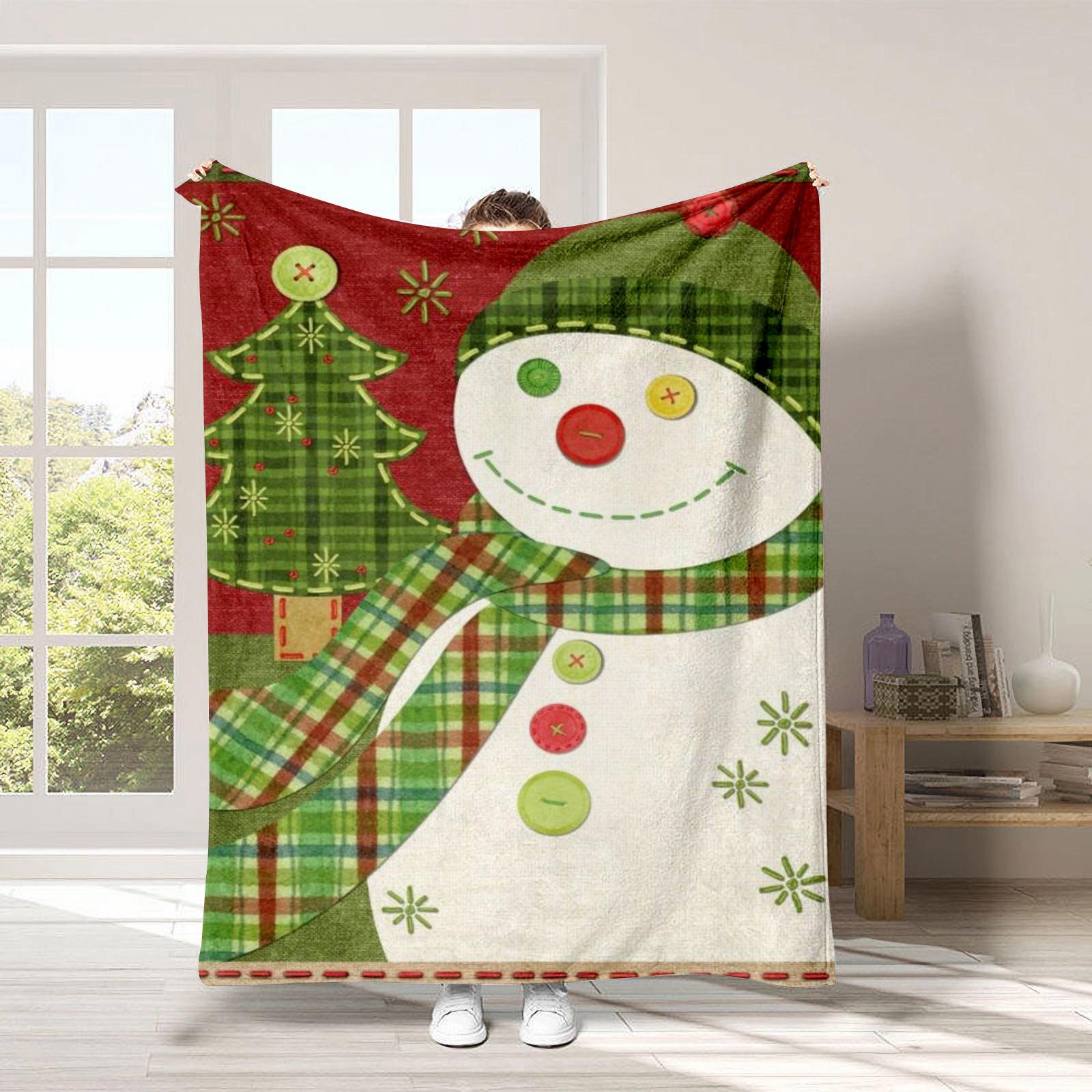 

Christmas Cartoon Series Printed Blanket for Sofa Travel Camping Living Room Office Conditioning Blanket for All Seasons Gifts 75x90cm