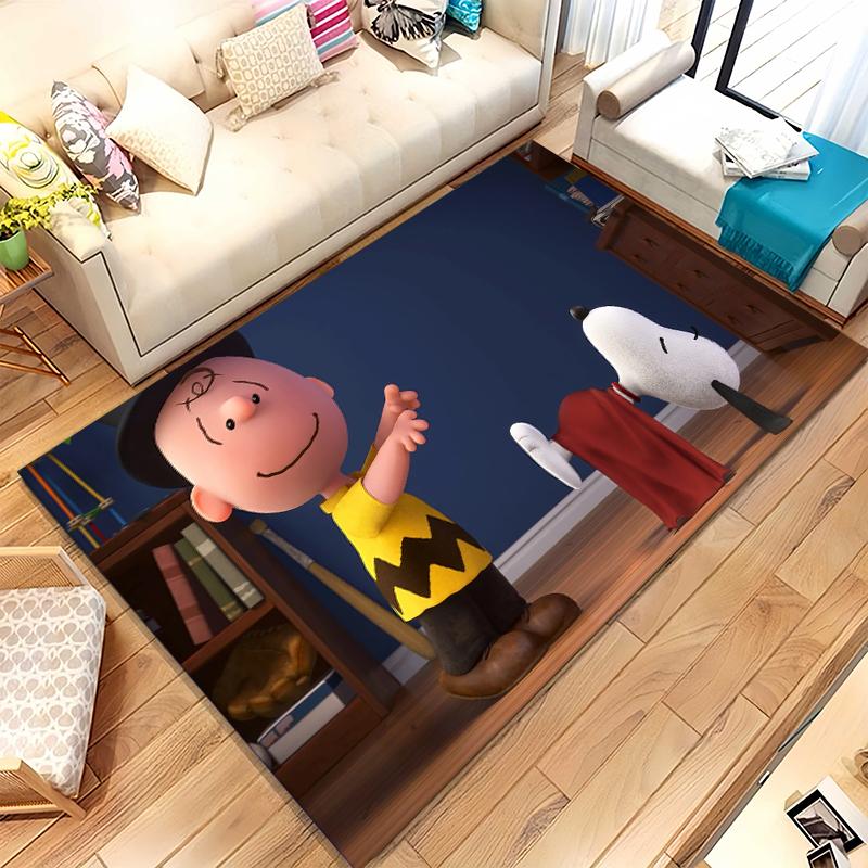 

Cute Snoopy Dog Cartoon Living Room Non-Slip Area Rug Soft Carpet for Bedroom Kids Playroom Sofa,Home Decor Doormat Gift 40x60cm