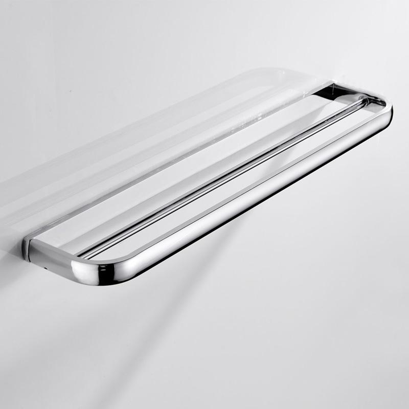 

Держатель двойной штанги для полотенец Розовое золото Античный черный Белый Хром Латунь Настенный Бронзовый Держатель для полотенец для ванной Комнатная полка-стеллаж