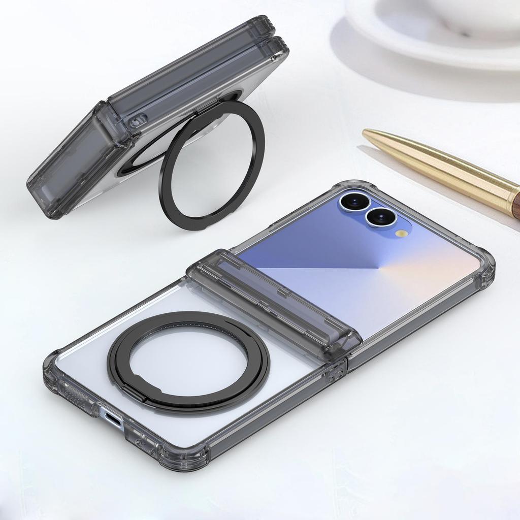 Samsung Z Flip7 FE Case: Four-Corner Drop Protection, 360° Rotating Stand, Wireless Charging Compatible for Flip6/5