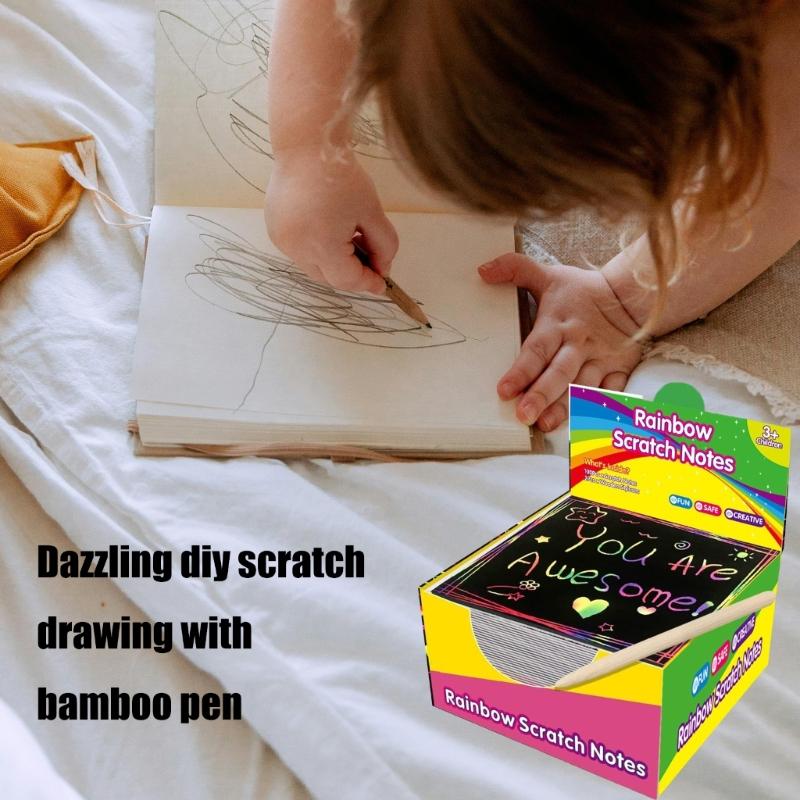 Låda med 100 klöspapper med ritpenna för barn och vuxna Hantverk Kreativ 100 stycken klöspapperskit