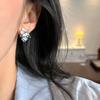 Cubic zircon flower ear hook simple temperament versatile stud earrings niche light luxury high-end earrings women